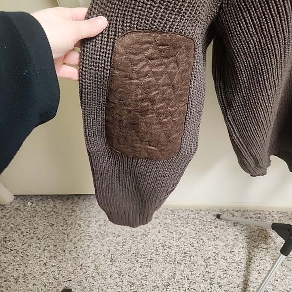 Boulder Creek Trading Company Sweater Mens 7XL Brown Buttons Suede Patch - Picture 11 of 13